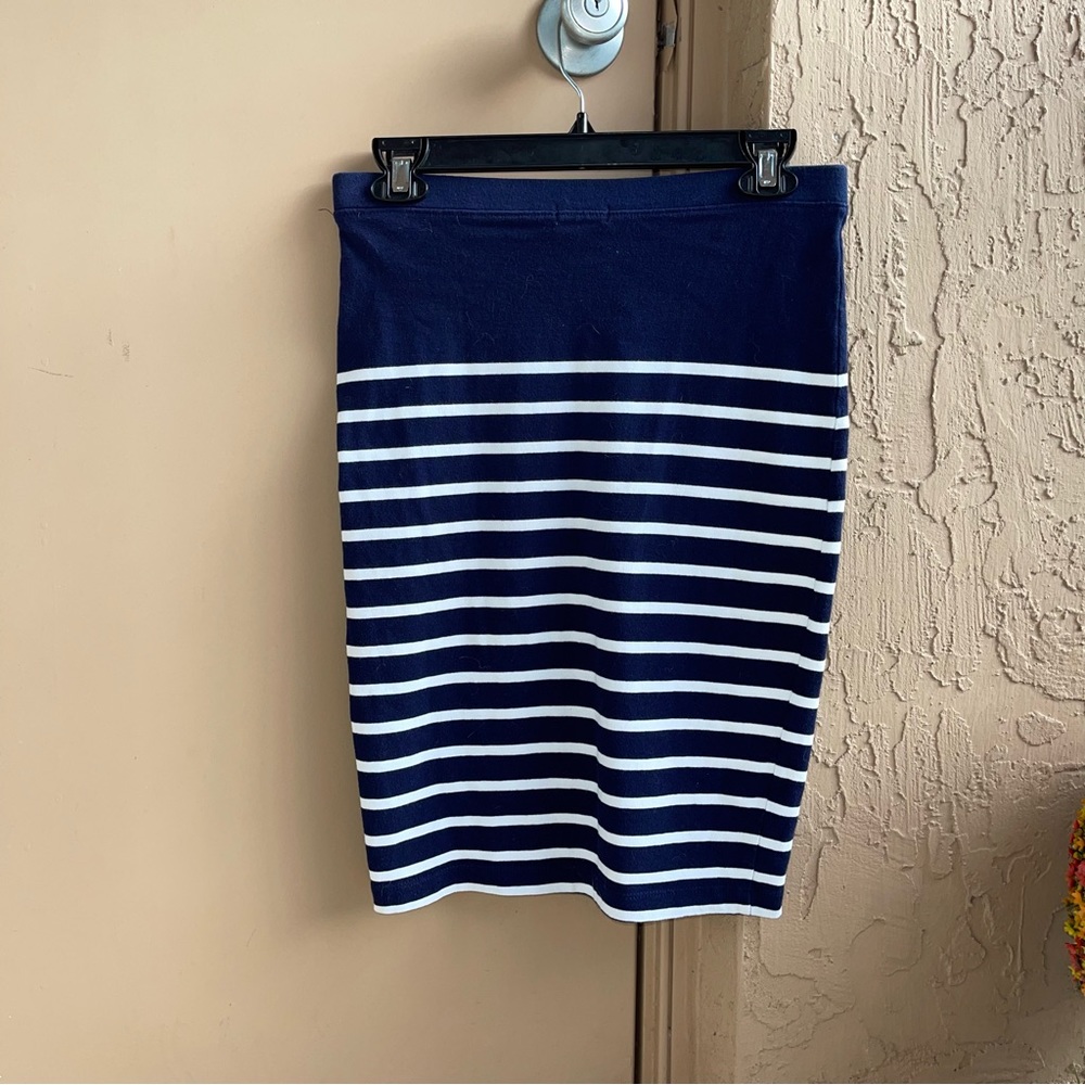 Gap Stripped White and Blue Skirt Elastic Waistband